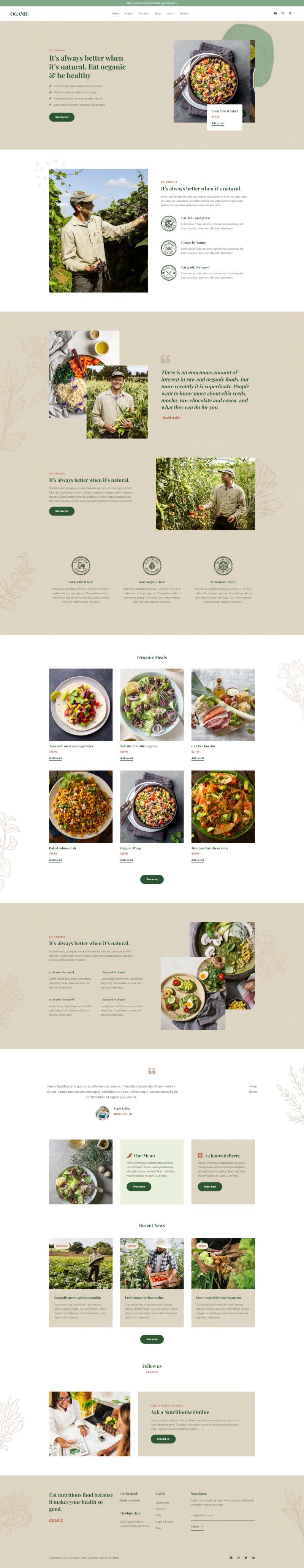 美食电商网站模板设计，优质的食品加工网站模板设计