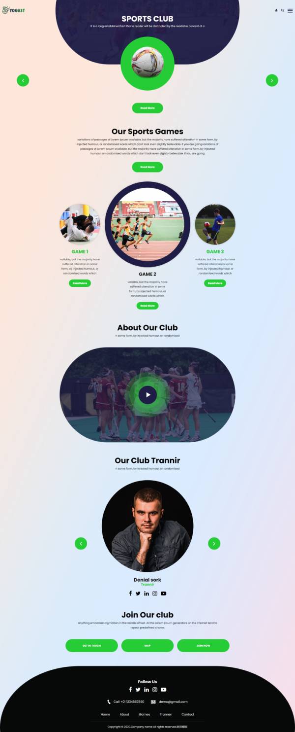 足球俱乐部网站代码，优质的户外运动网站模板设计