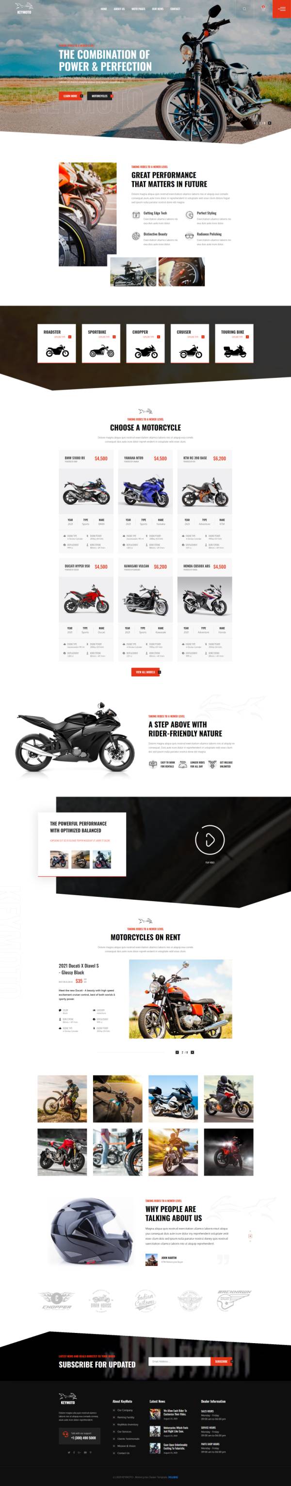 摩托车网站模板设计，炫酷的摩托车销售网页设计