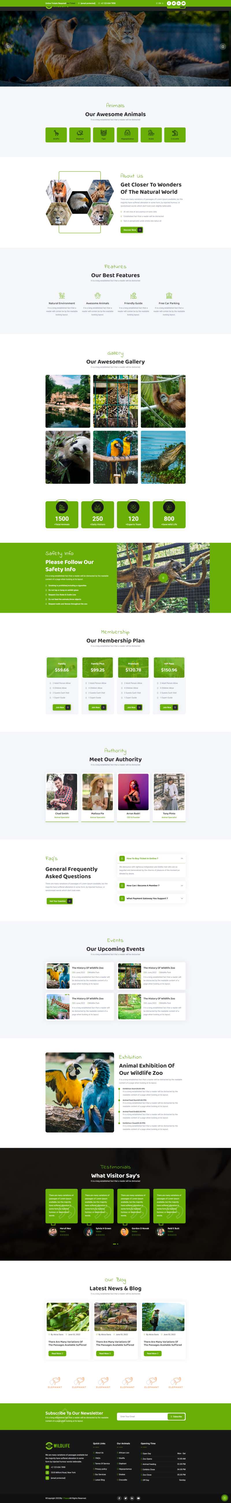 动物园网站模板，优质的动物园网页设计代码html