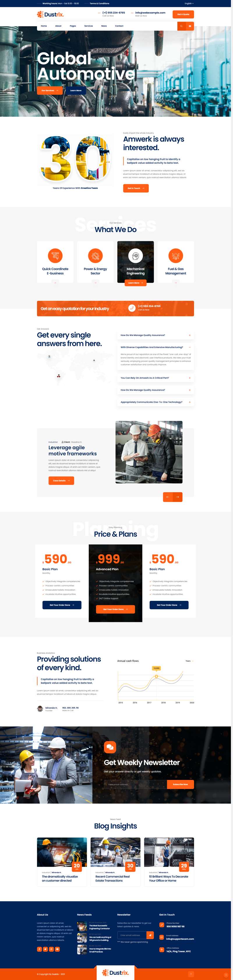 工业公司网站模板设计，精美的机械行业网站模板