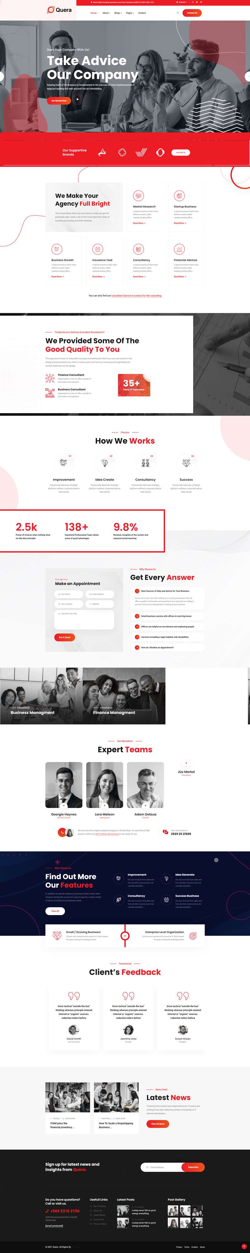 商业公司网站模板设计，红色的商业网站设计模板