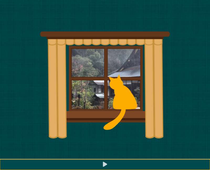 下雨天的猫动画素材模板下载，简约的html动画效果代码模板