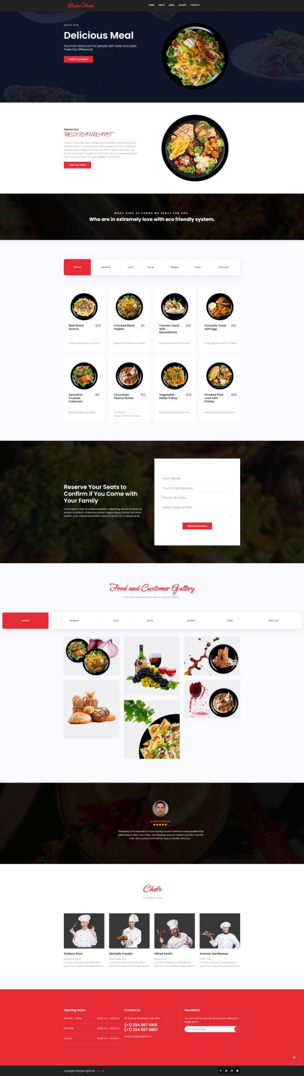 餐饮美食网站模板设计，美食外卖网站模板