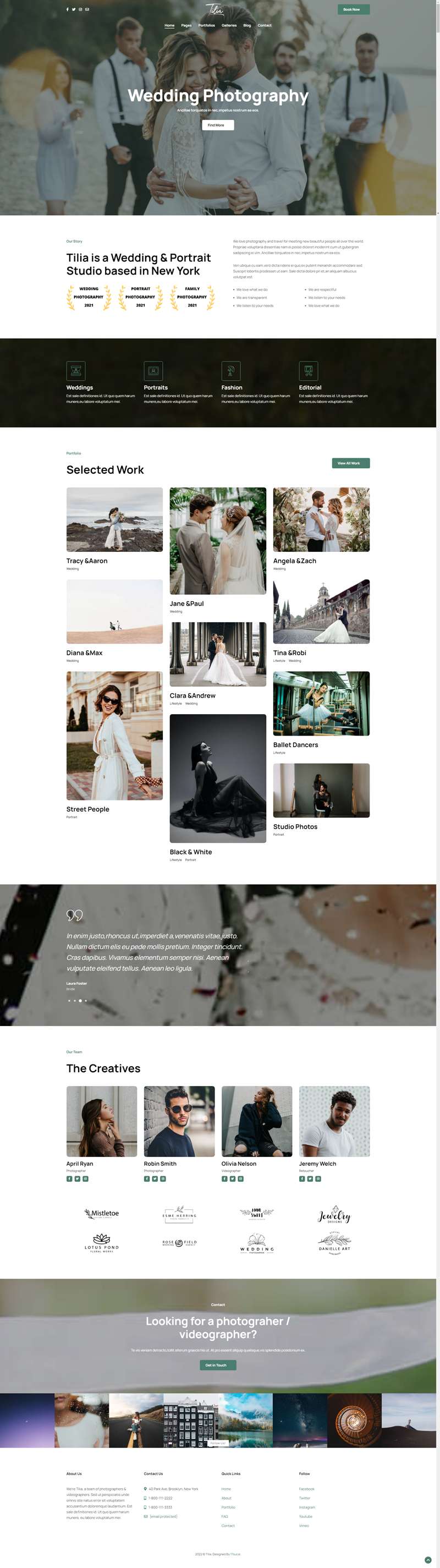 婚纱摄影网站模板，精美的摄影工作室网页设计