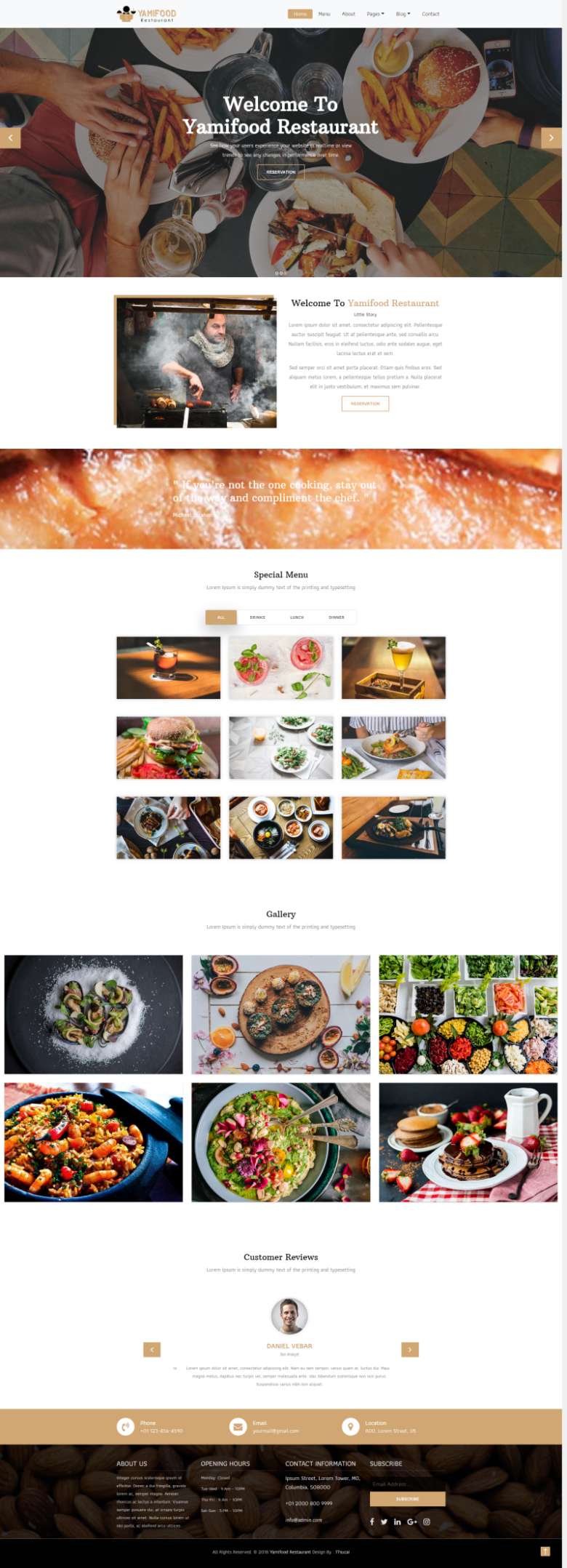 餐厅网站页面设计，简单的餐厅网站模板