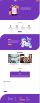 互聯網企業網站設計，紫色數字營銷網站模板