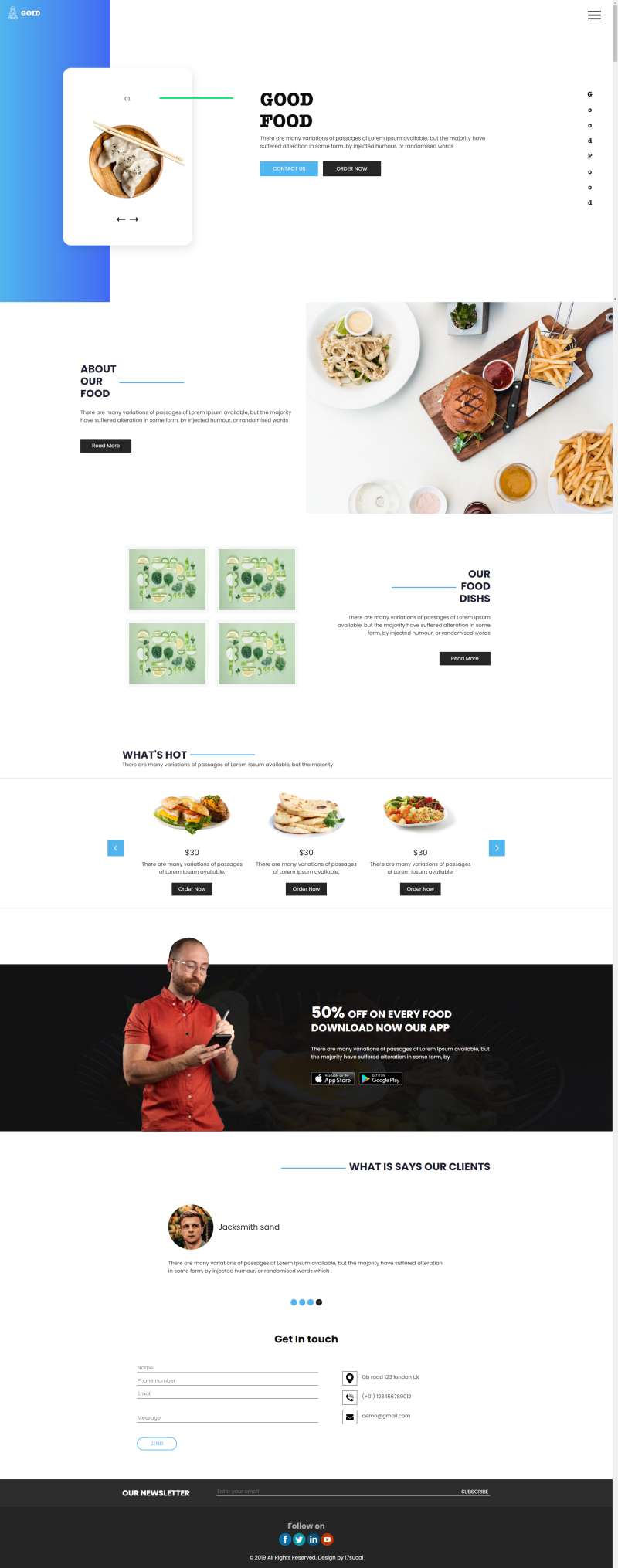 美食网页html源码，简单漂亮的美食网站模板