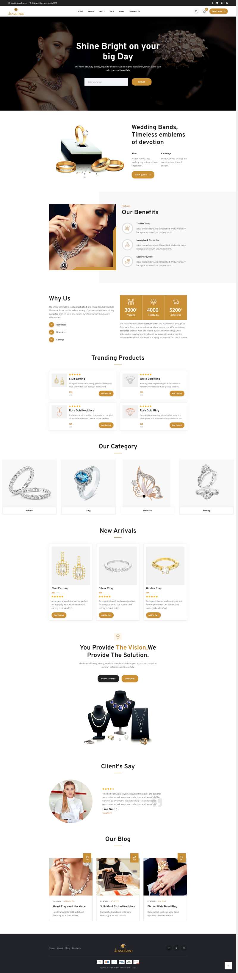 珠寶電商網頁模板，珠寶首飾商城網站模板