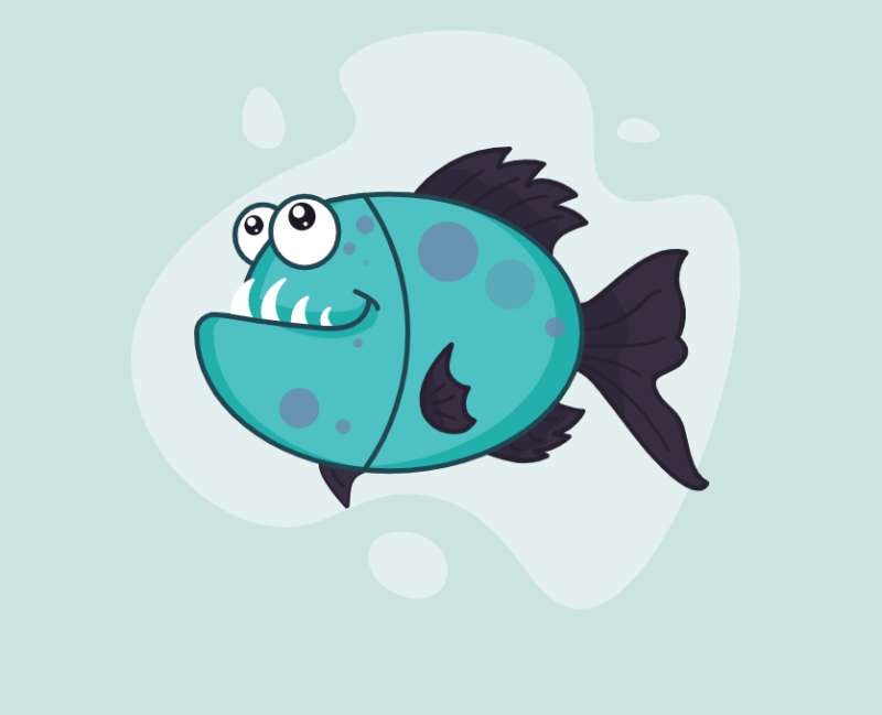 原生js動畫，卡通魚網頁動畫設計