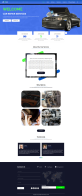 汽车配件网页模板，蓝色汽车保养维修平台网站设计