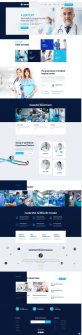 医疗保健网页设计，蓝色清爽医院网站模板