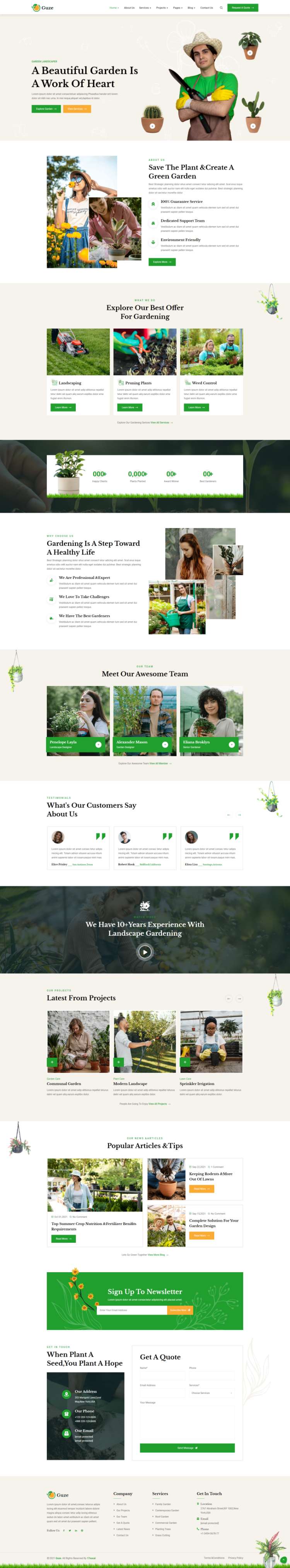 园林绿化公司设计网站，绿植网站设计模板