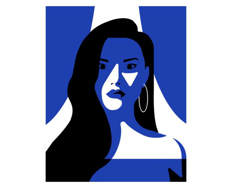 纯CSS人物肖像，蓝色炫酷肖像素材