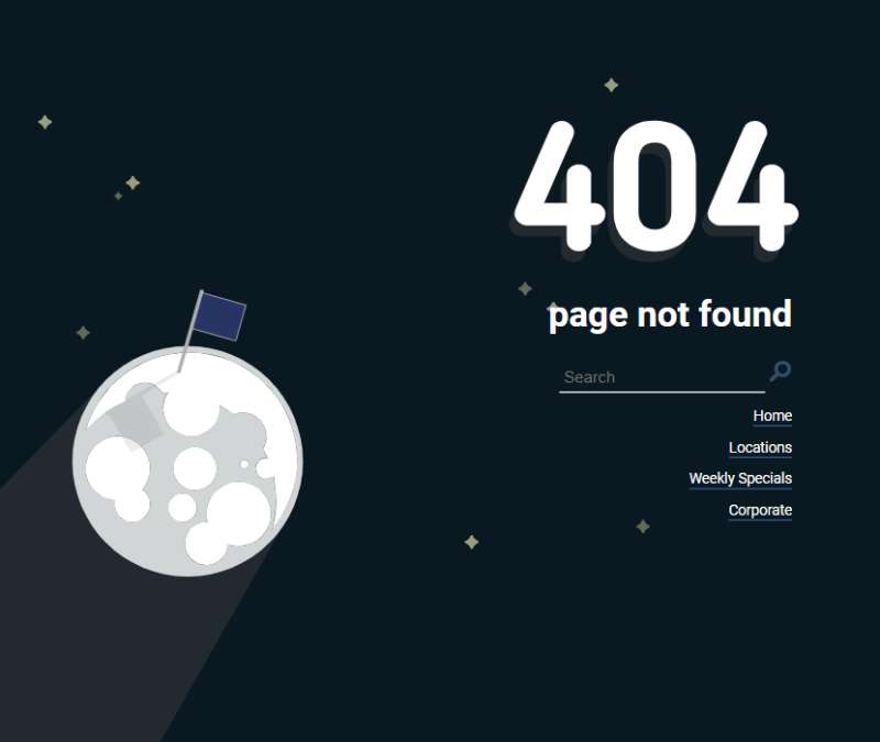 404页面网站源码，太空背景404页面模板