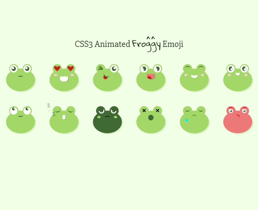 css3動(dòng)畫效果，青蛙動(dòng)畫表情圖標(biāo)