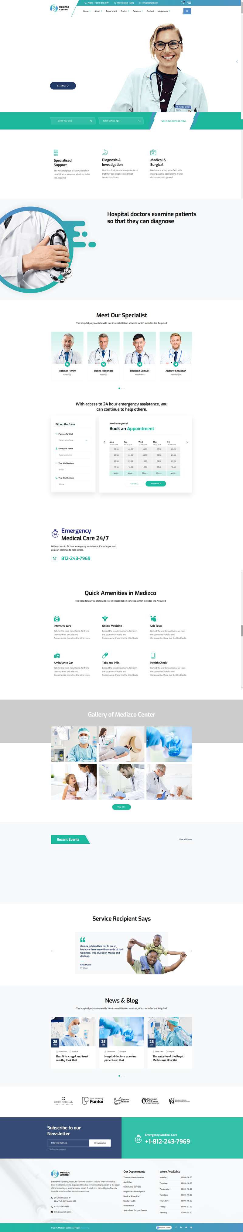 医疗网页模板，html5医疗行业网站模板