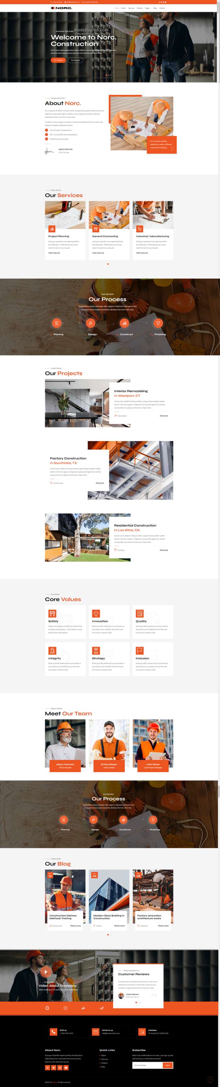 建筑业网站设计，工程项目网站模板设计
