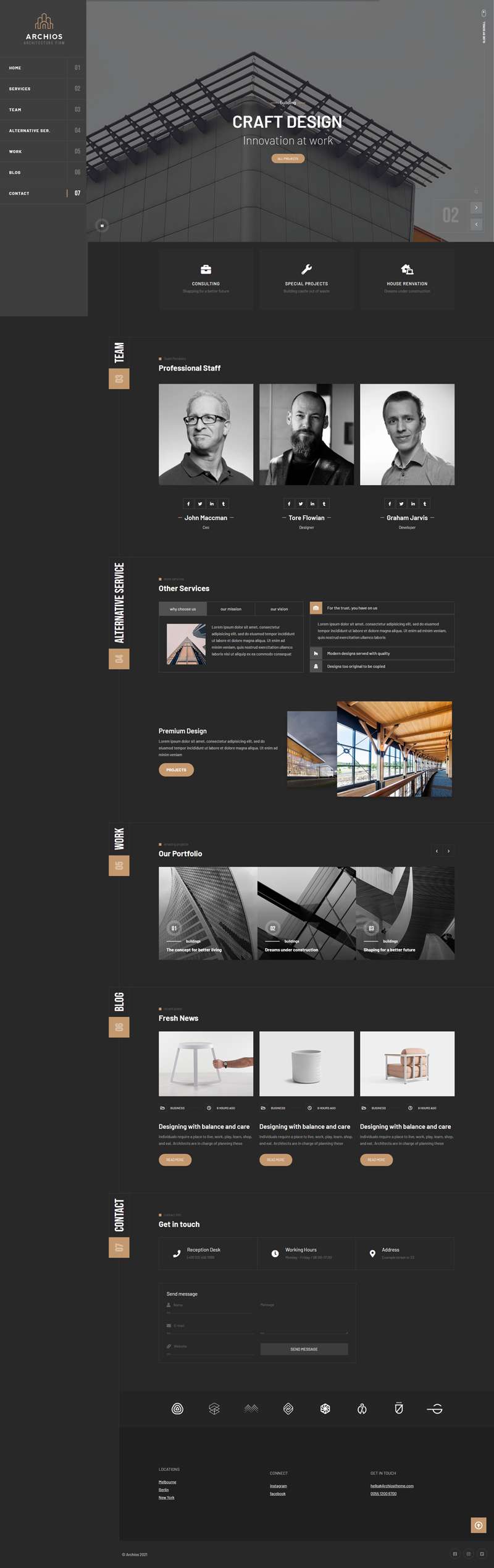 建筑行业网站设计，HTML建筑单页模板下载