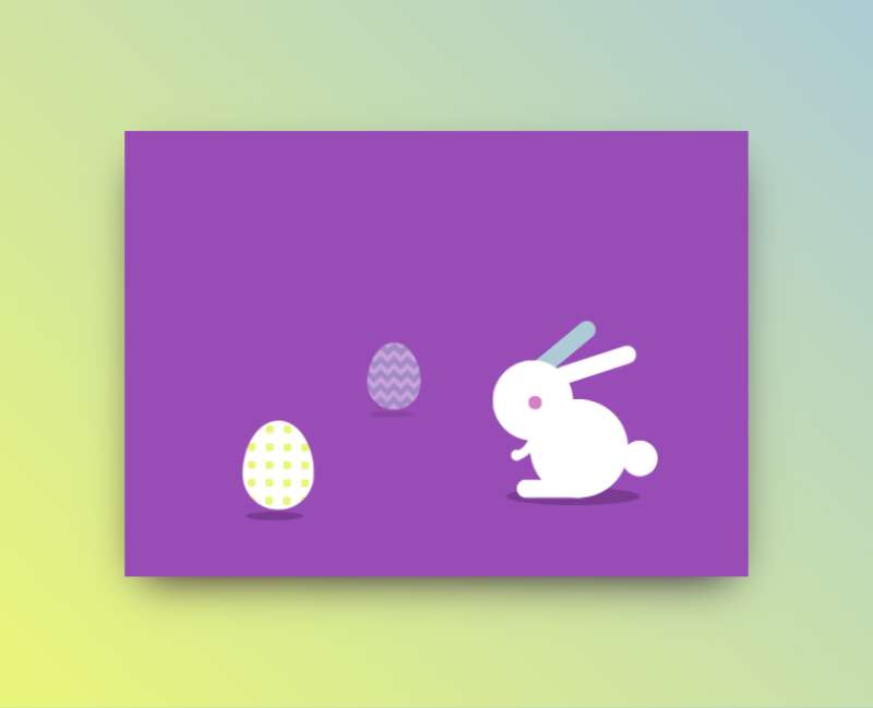 卡通兔子动画特效素材，html兔子动画特效代码
