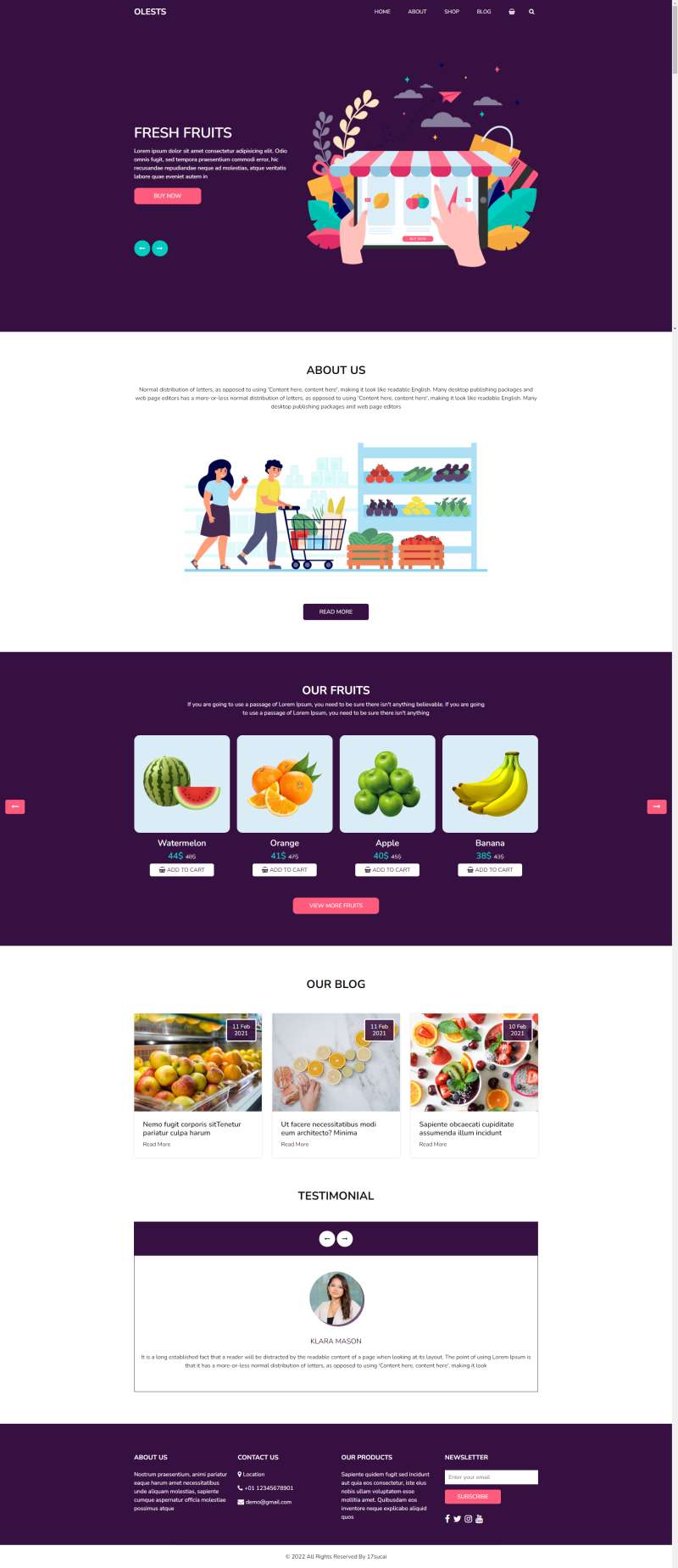 水果商城网站模板，水果超市html代码