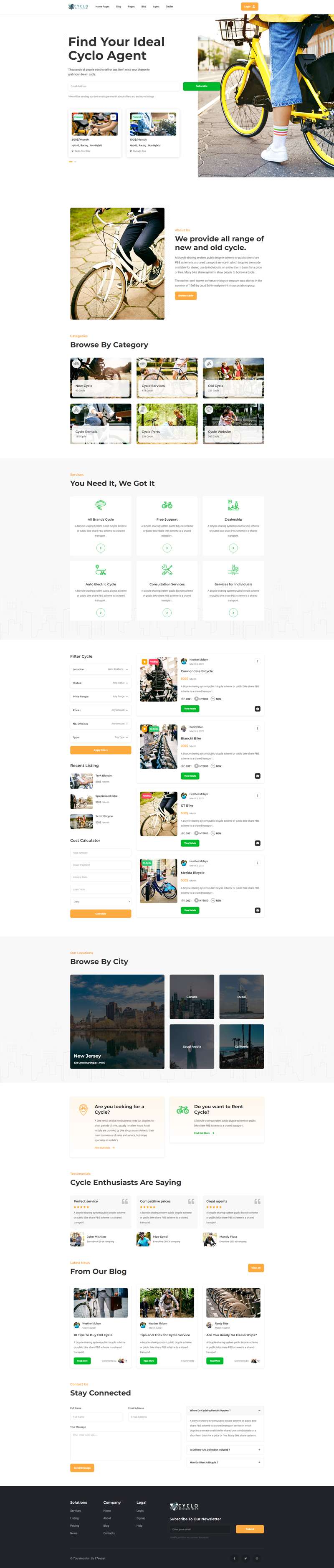 自行车网页设计，优质的自行车俱乐部网站模板下载