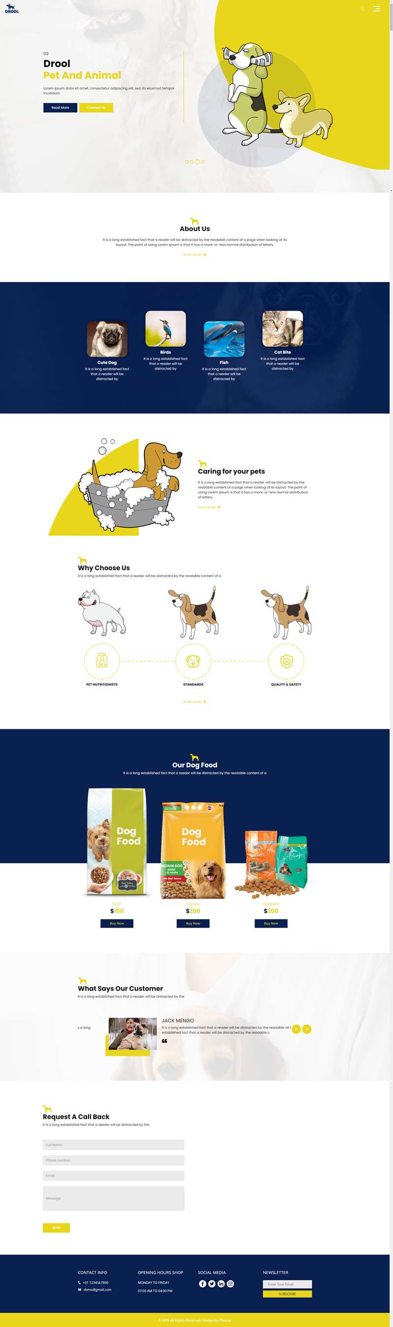 宠物用品网页设计，基于html5的宠物网站源代码