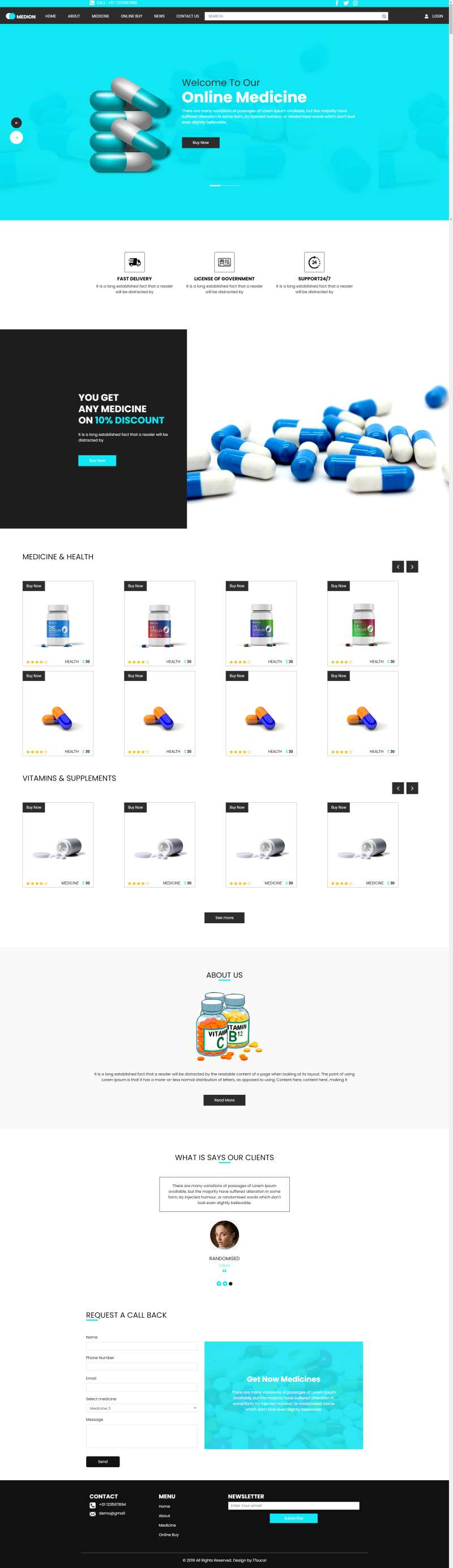 保健品网站模板，网上药店的网站设计
