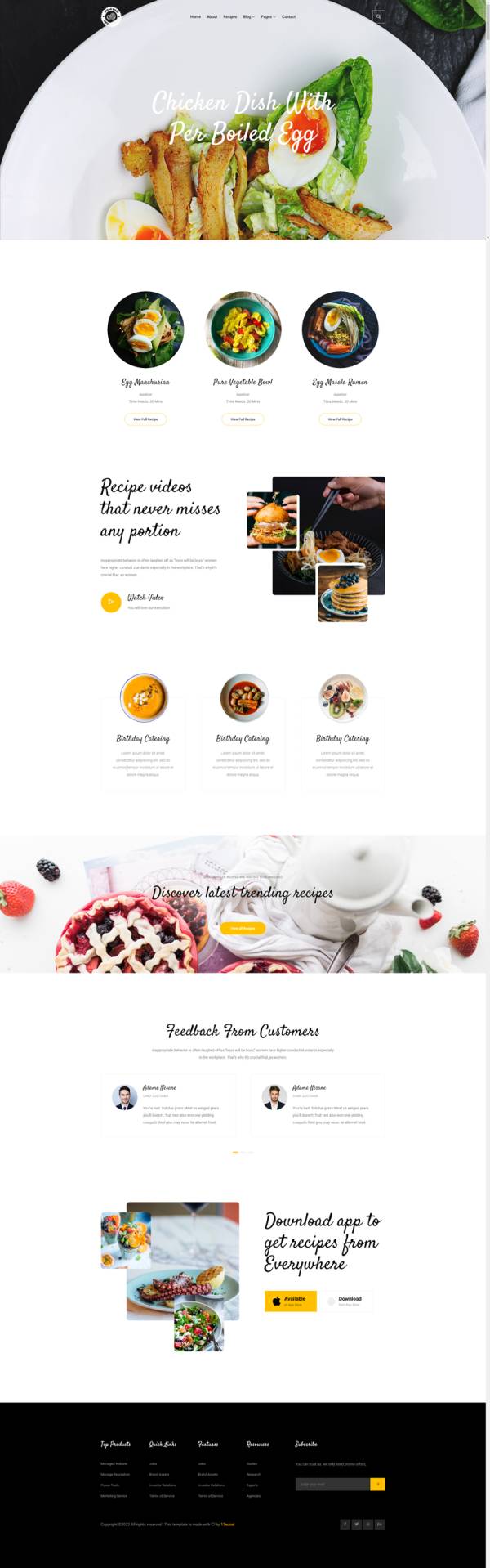 食谱网页设计，html美食网站源码