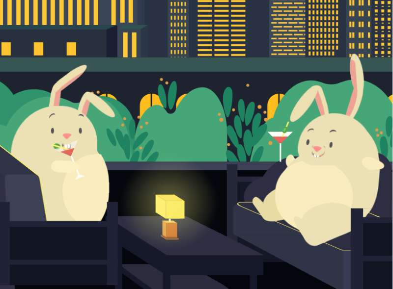 css动画效果代码，生动兔子动画场景素材