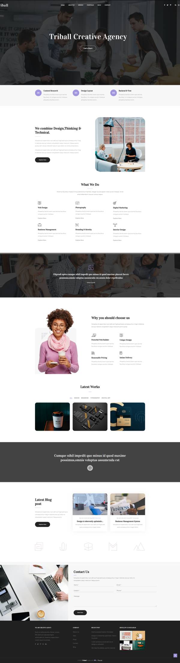 bootstrap企业网站模板，黑色简约商业网站设计下载