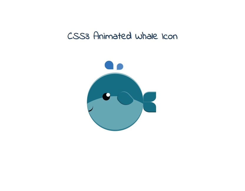 css3動畫網站，創意鯨魚圖標設計