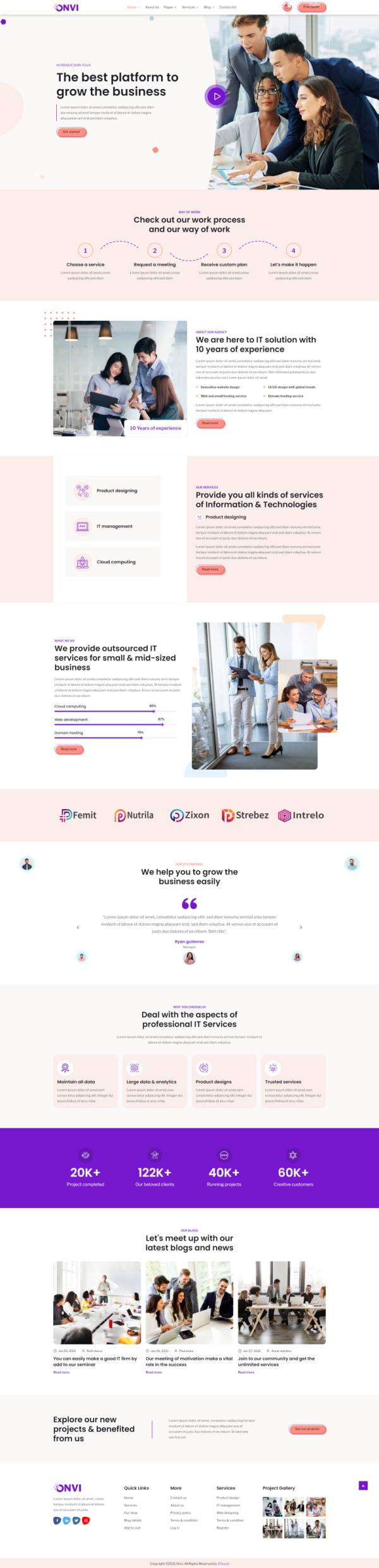 html商务网站模板，紫色商务互联网模版