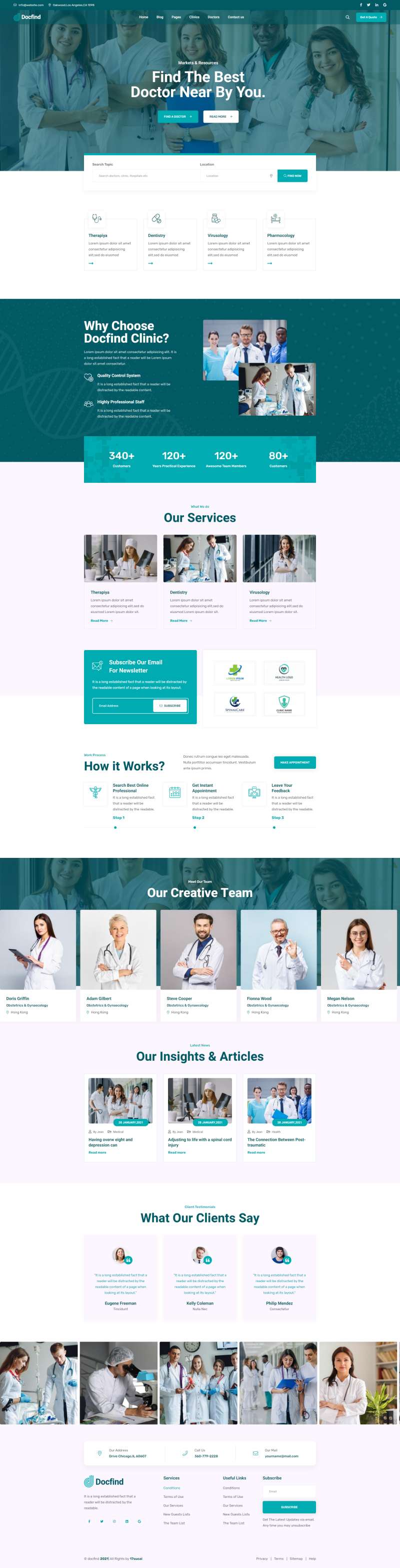医疗预约挂号系统源码，绿色医疗官方网站页面设计模板