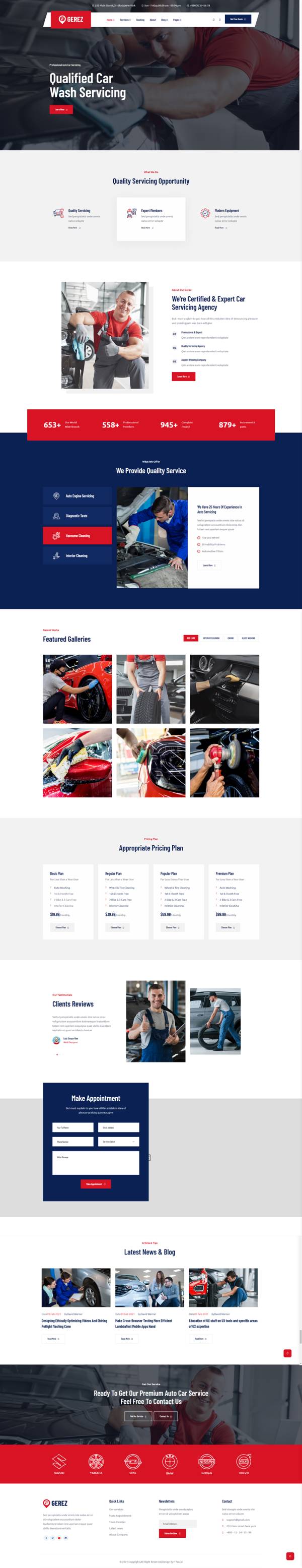 汽修网站开源码，优质的汽车维修服务网页模板