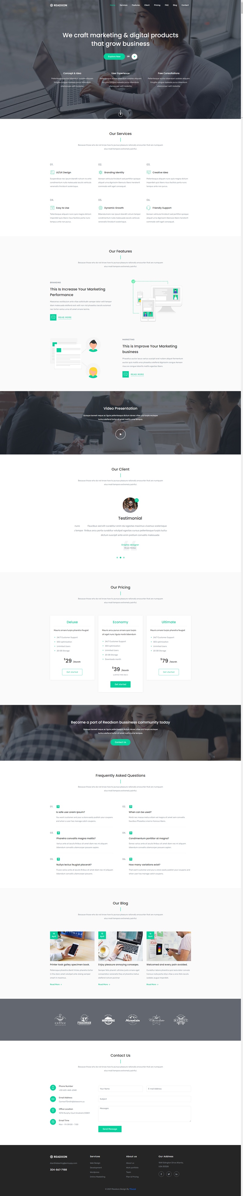 html5单页应用，简约的着陆页设计模板