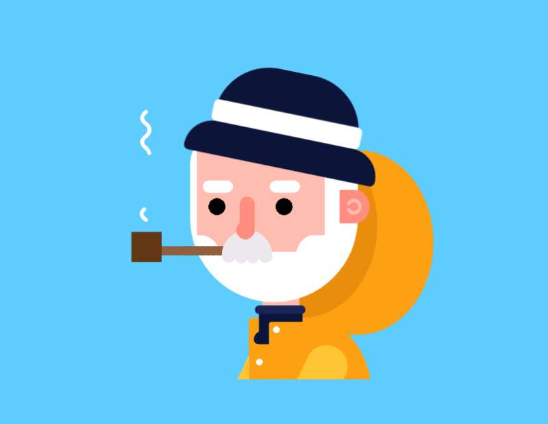 html动画效果代码，抽烟斗的老人图片素材