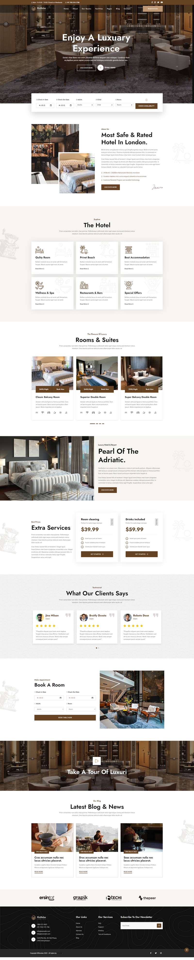 酒店网站设计模板，html豪华酒店网站模板