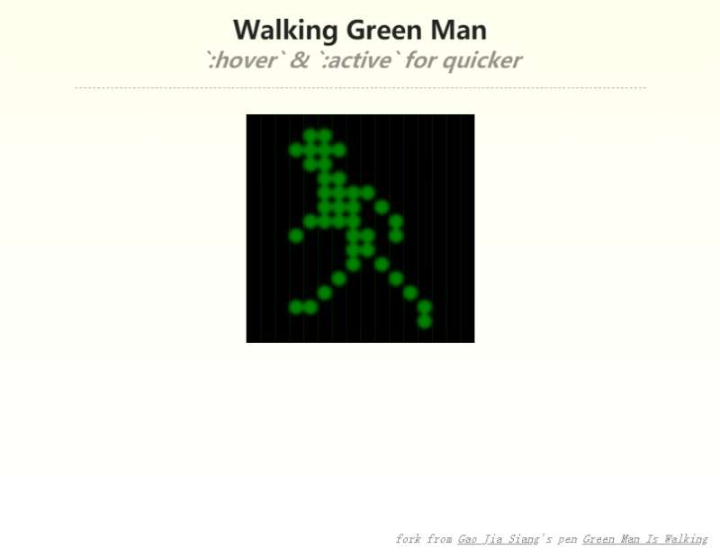 css动画效果，小绿人走路动态图素材