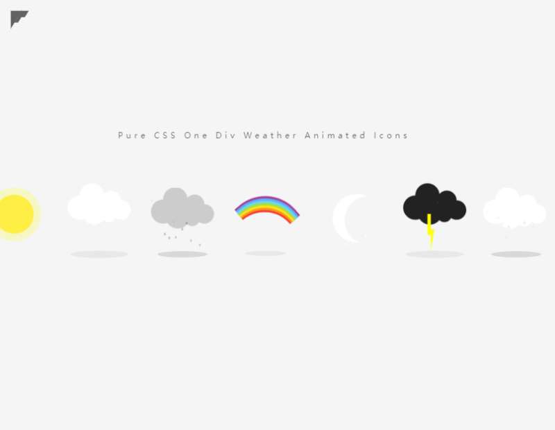 天气动画图标设计，html网页图标代码模板