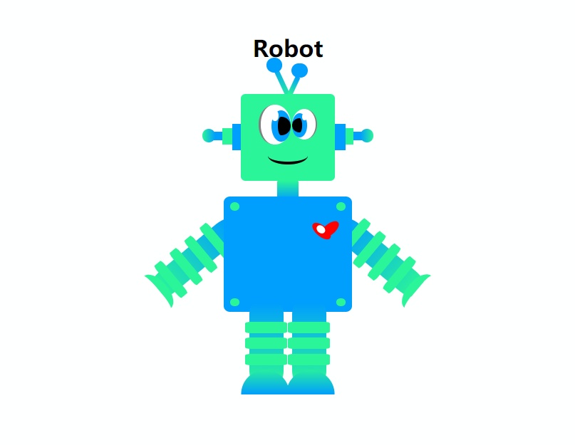 機器人html代碼，可愛卡通機器人圖片素材