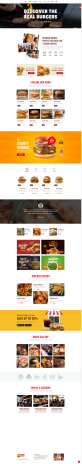西餐厅网页设计模板，汉堡点餐网站界面设计