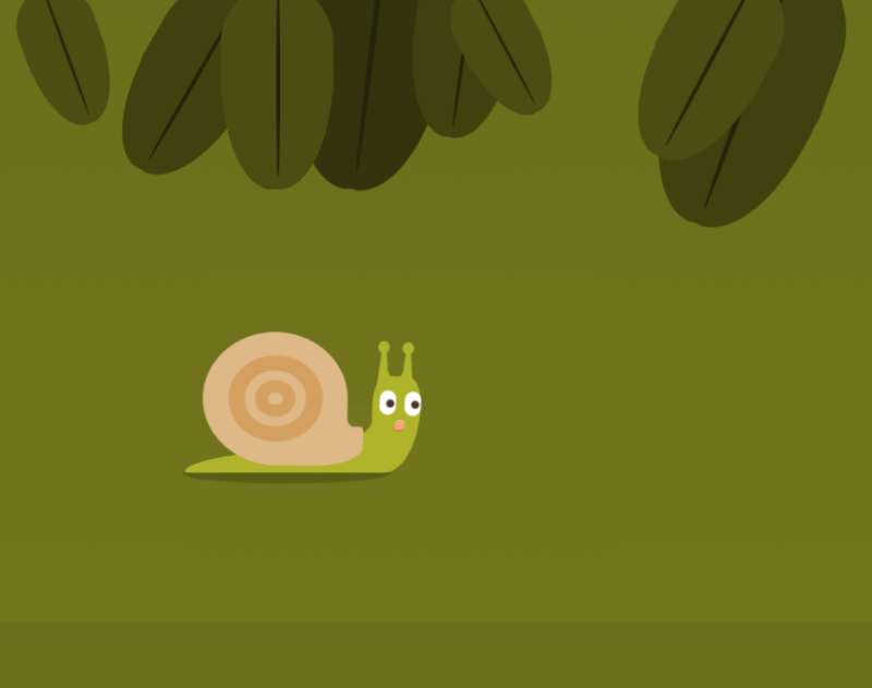 纯css动画效果代码案例，蜗牛爬行动图素材