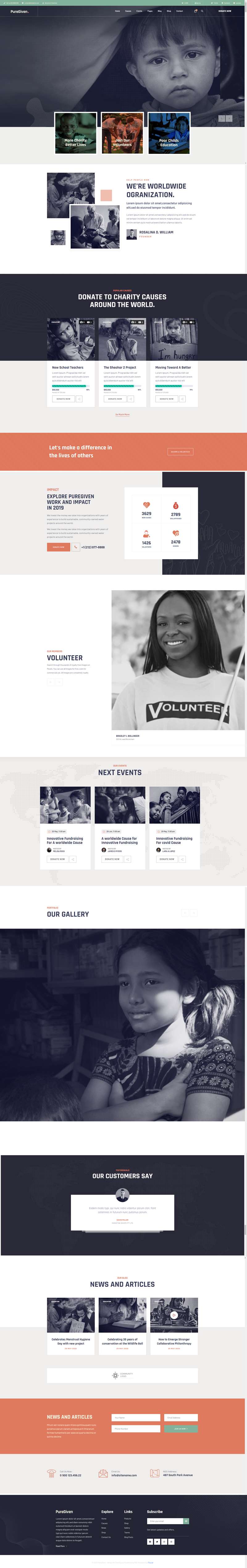 爱心捐赠网页设计，大气的慈善公益网站模板