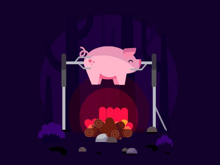 html动画效果代码模板，烤乳猪动态图片素材