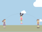 html5動畫特效代碼，卡通女孩跳繩動畫效果圖素材
