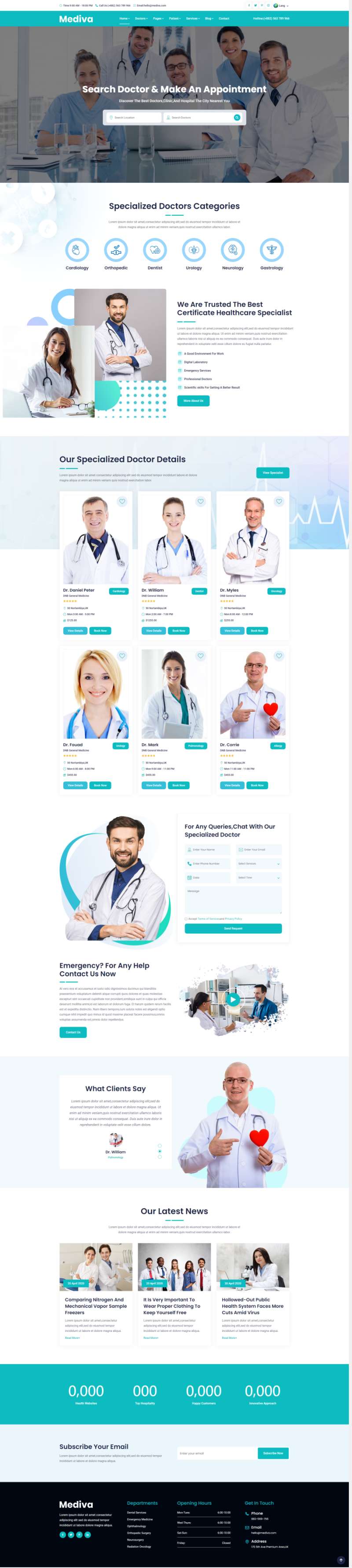 医疗类网站源码，大气的医疗机构网页设计模板