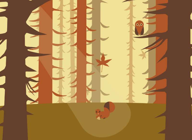 三维森林动画下载，场景动画落叶树林背景素材