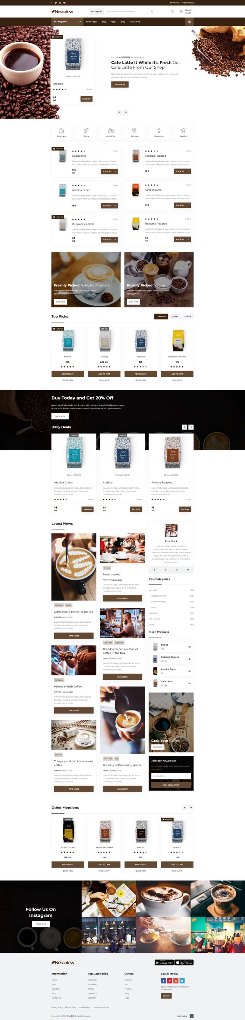 咖啡网站设计代码，咖啡商城网页设计代码模板html