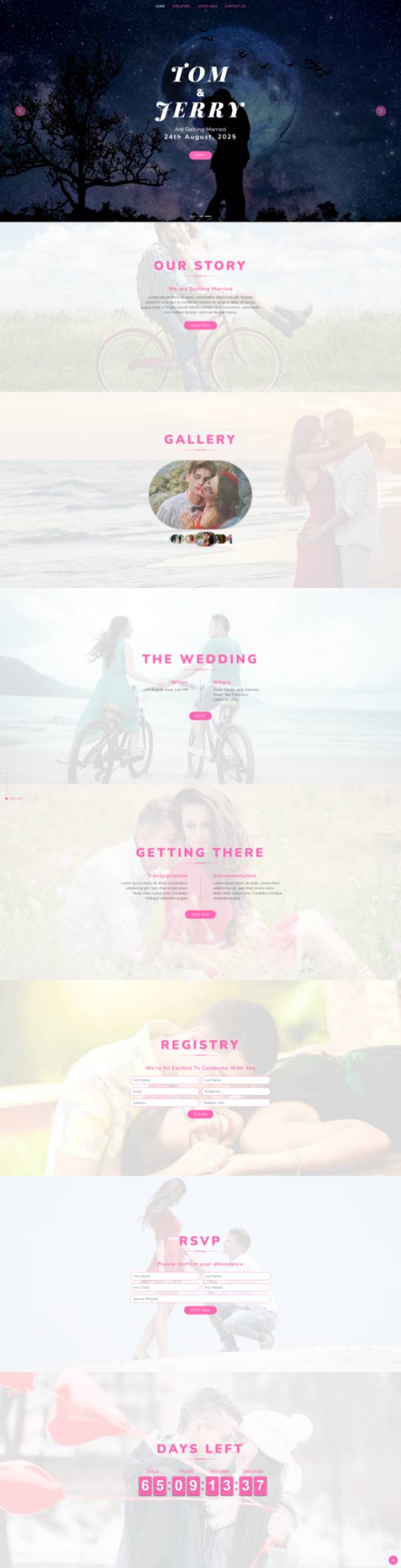 婚礼网站设计，爱情网页制作代码模板